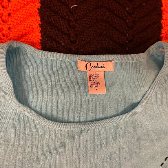 80s Carducci neon blue belt buckle shirt - Picture 12 of 13